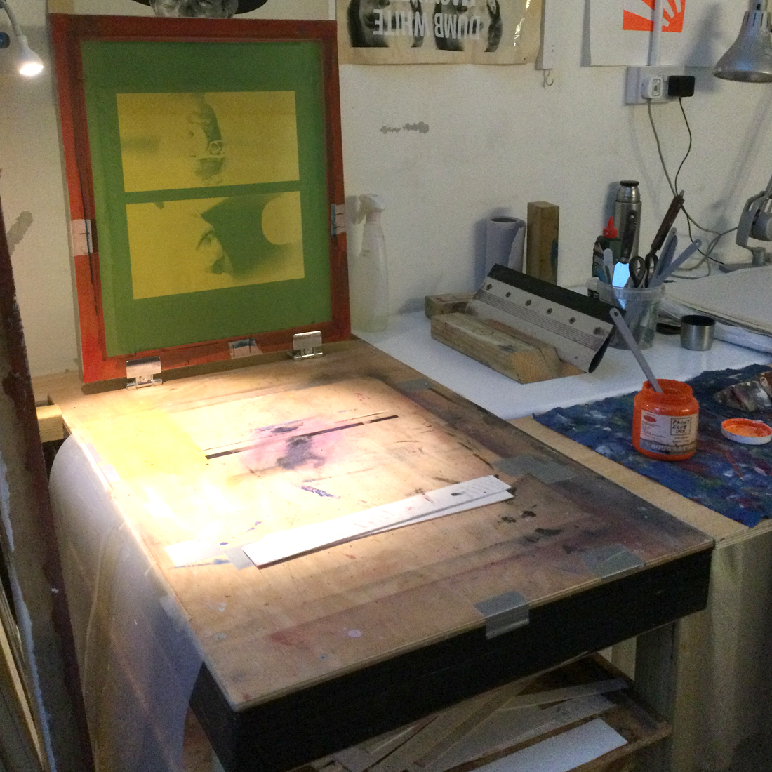 Mark in screen print studio